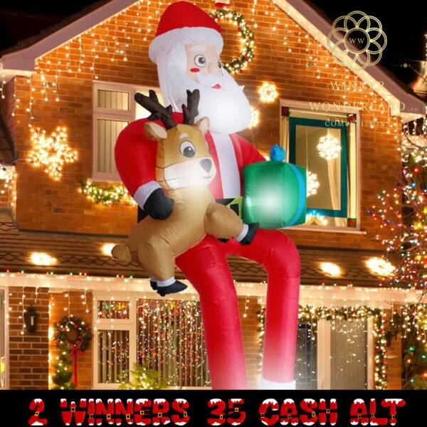 9.5Ft Christmas Inflatable Outdoor Decoration Giant Sitting Santa Claus