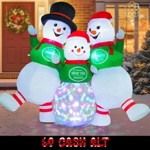 6.5FT Christmas Inflatable Outdoor Decorations, Snowmen Family