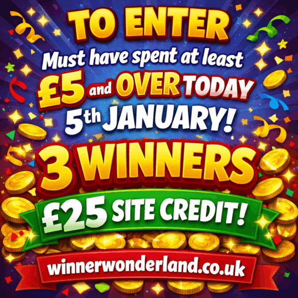 3 WINNERS £25 SITE CREDIT
