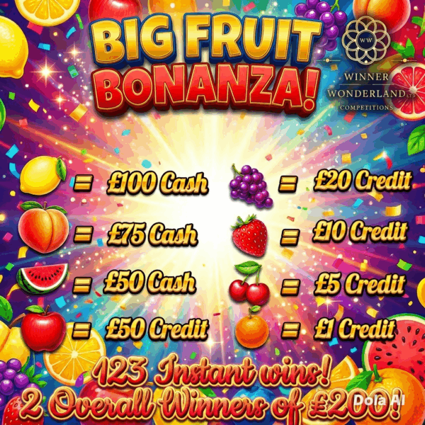 Big Fruit Bonanza 2 winners £200