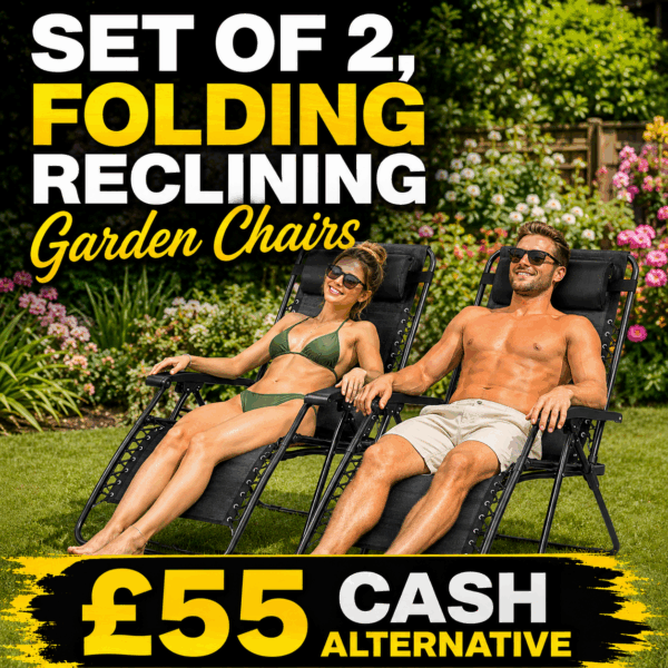 Set of 2 Folding Reclining Garden Chairs